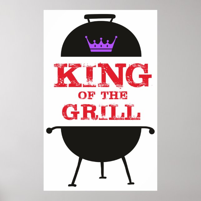 King Of The Grill, Black Purple Crown Red Poster (Front)