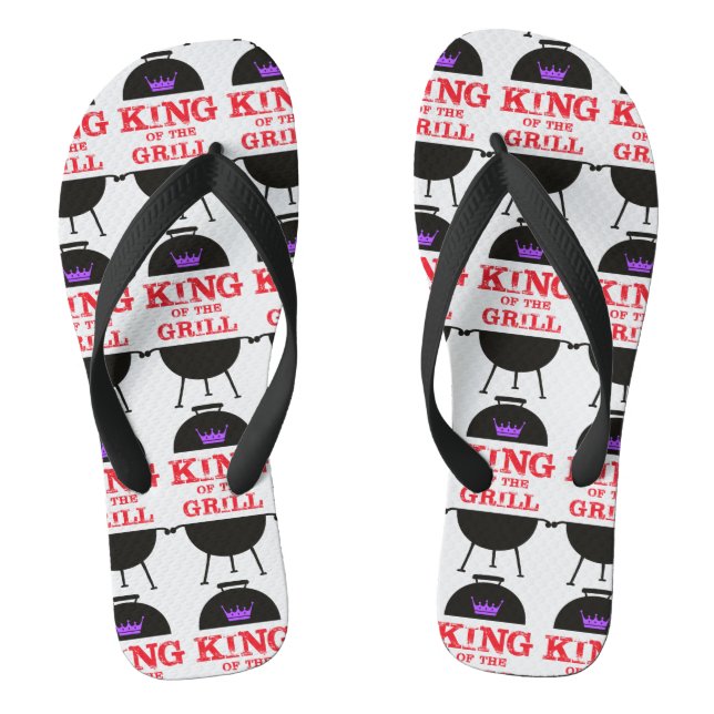 King Of The Grill, Black Purple Crown Red Thongs (Footbed)