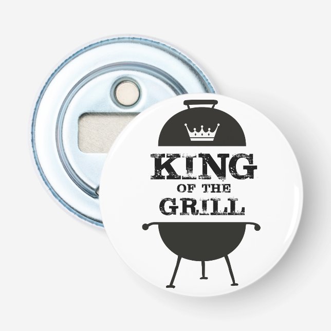 King Of The Grill, Black White Crown Bottle Opener (Front)