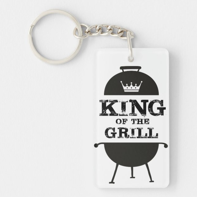 King Of The Grill, Black White Crown Key Ring (Front)