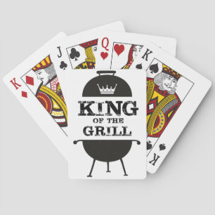 King Of The Grill, Black White Crown Playing Cards