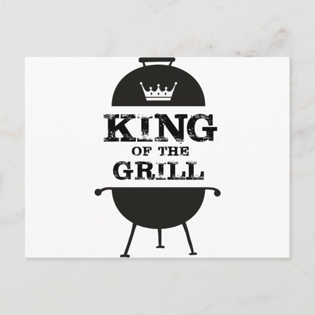King Of The Grill, Black White Crown Postcard (Front)