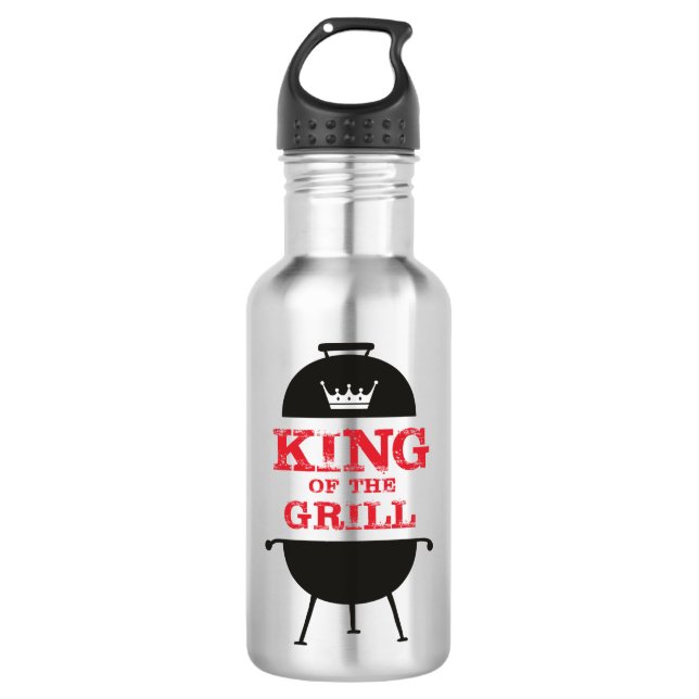 King Of The Grill, Black White Crown Red 532 Ml Water Bottle (Front)