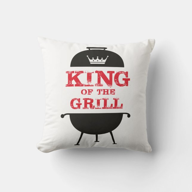 King Of The Grill, Black White Crown Red Cushion (Front)
