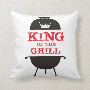 King Of The Grill, Black White Crown Red Cushion