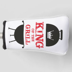 King Of The Grill, Black White Crown Red Golf Head Cover