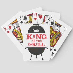 King Of The Grill, Black White Crown Red Playing Cards