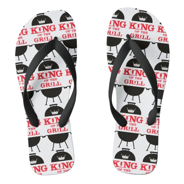 King Of The Grill, Black White Crown Red Thongs (Footbed)