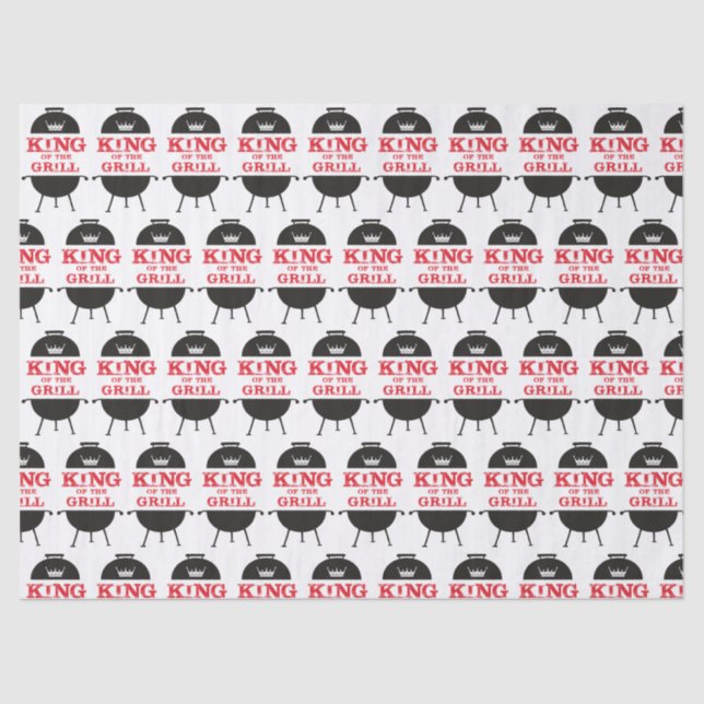King Of The Grill, Black White Crown Red Tissue Paper (Front)