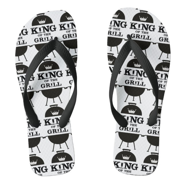 King Of The Grill, Black White Crown Thongs (Footbed)