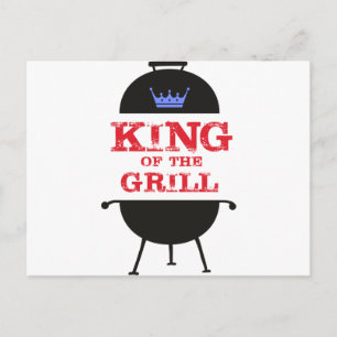 King Of The Grill, Blue Crown Red Postcard