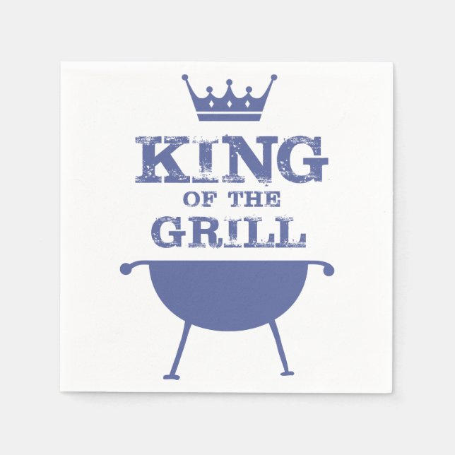King Of The Grill, Blue Napkin (Front)