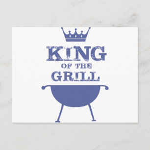 King Of The Grill, Blue Postcard