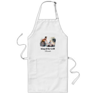 King of the Grill Caucasian personalise Long Apron