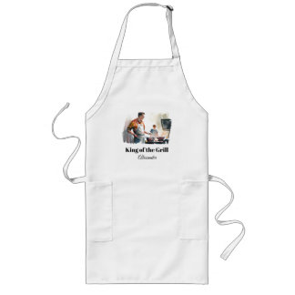 King of the Grill Caucasian personalise Long Apron