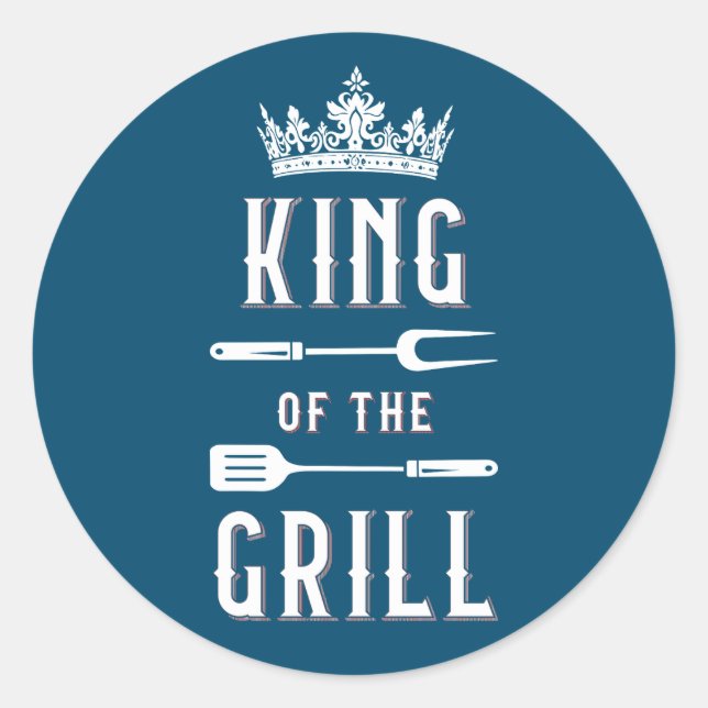 King of the Grill Classic Round Sticker (Front)