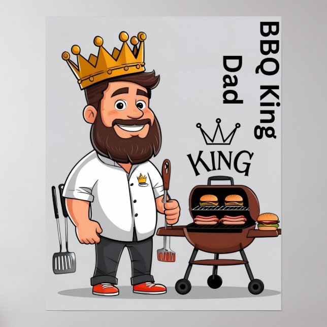King of the Grill Dad Digital Poster (Front)