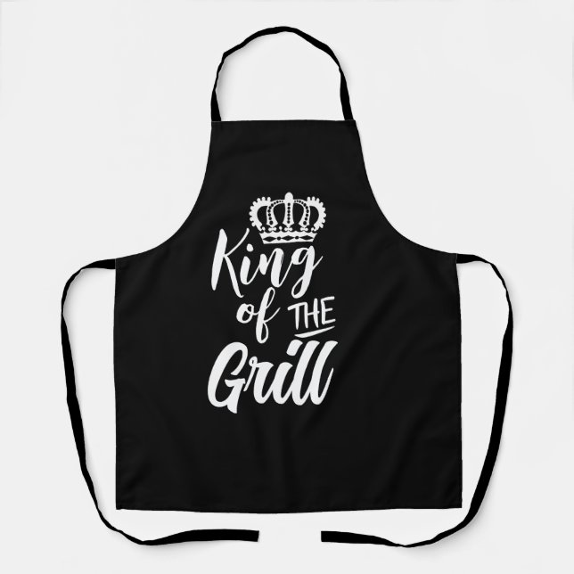 King of the Grill Funny Aprons for Men - BBQ Humou (Front)