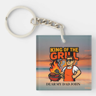 King of the Grill Funny Father's Day BBQ Master Key Ring