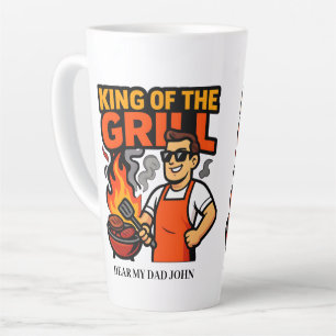 King of the Grill Funny Father's Day BBQ Master Latte Mug
