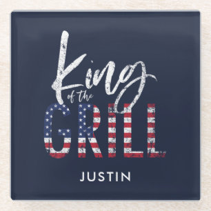 King of the grill glass coaster