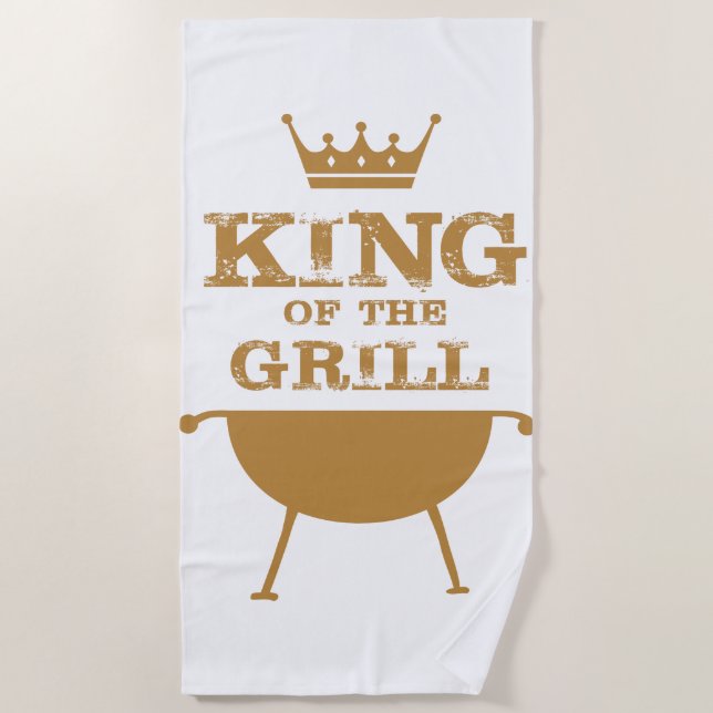 King Of The Grill, Gold Beach Towel (Front)