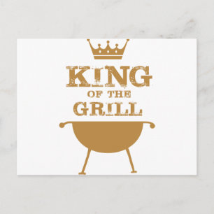King Of The Grill, Gold Postcard