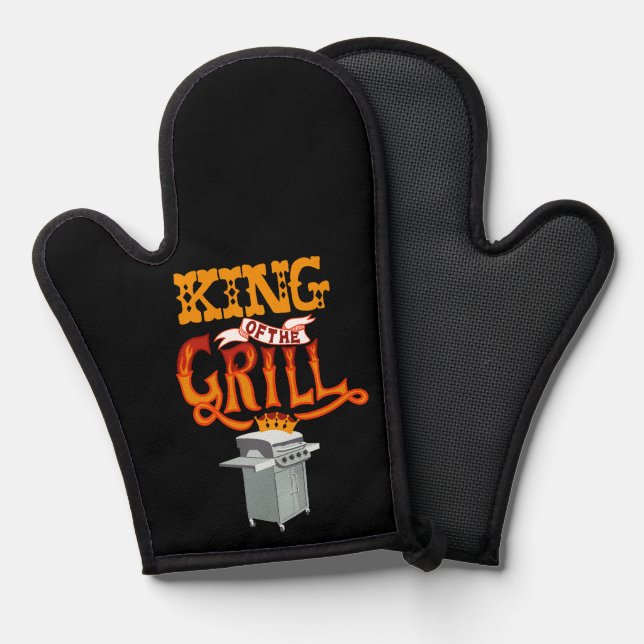 King of the Grill Graphic Oven Mitt (Front/Back)