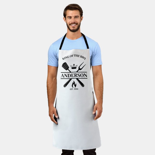  King of the Grill  Personalised BBQ Apron (Worn)