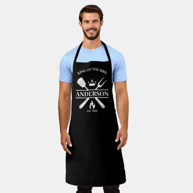  King of the Grill  Personalised BBQ Apron (Worn)