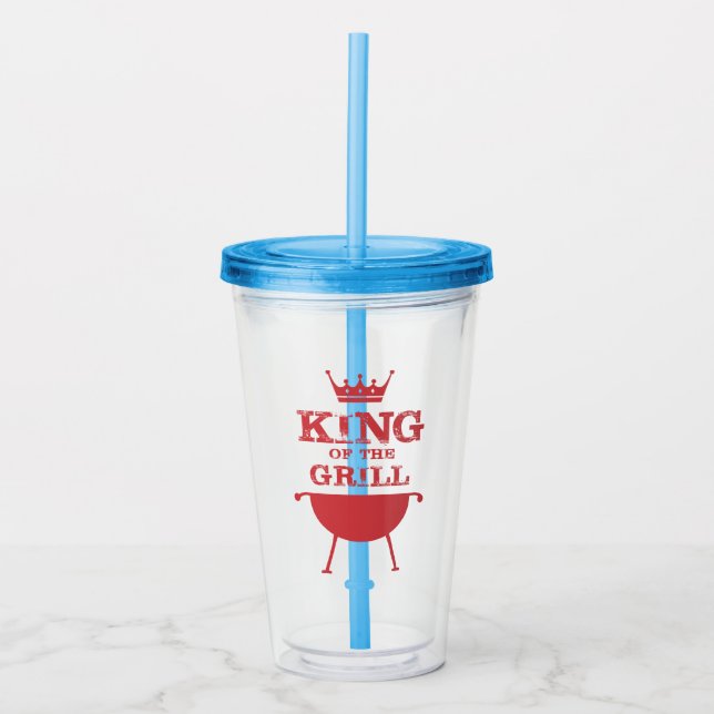 King Of The Grill, Red Acrylic Tumbler (Front)