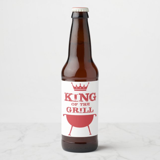 King Of The Grill, Red Beer Bottle Label (Front)