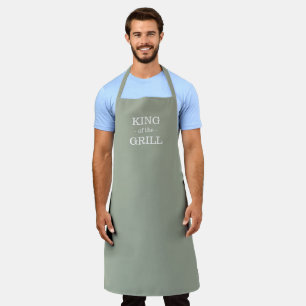 King of the Grill sage green solid modern custom Apron