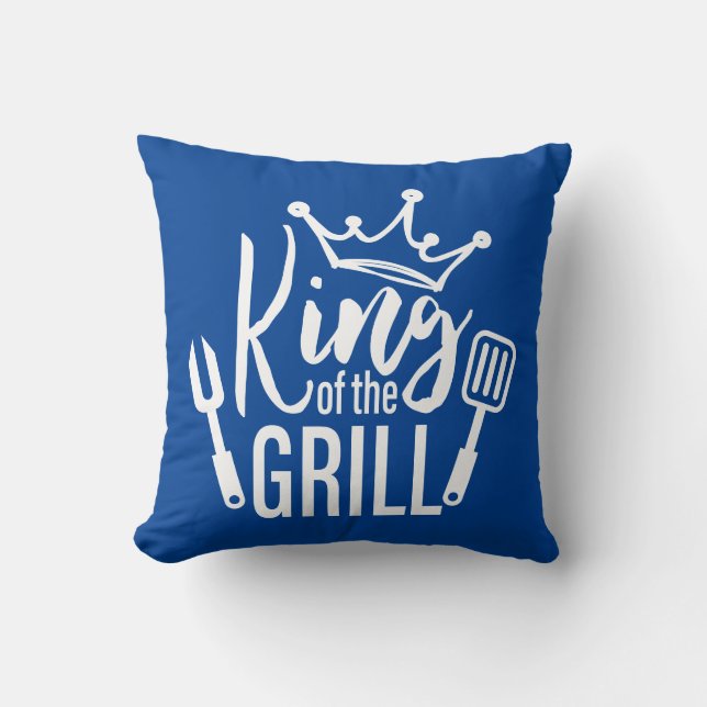 King of the Grill Typography Cushion (Front)