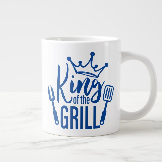 King of the Grill Typography Large Coffee Mug (Right)