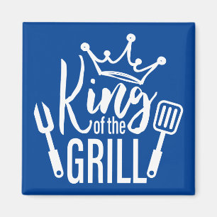 King of the Grill Typography Magnet