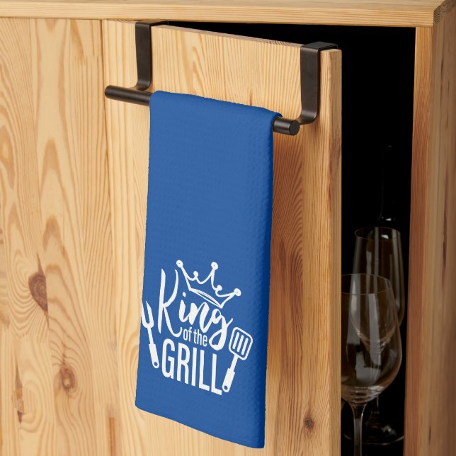 King of the Grill Typography Tea Towel (Thirds Fold)