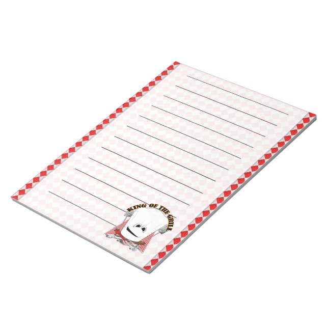King of the Grill with Chef Hat and BBQ Tools Notepad (Angled)