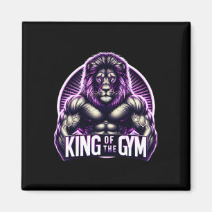 King Of The Gym Lion Flexing Muscules Bodybuilding Magnet