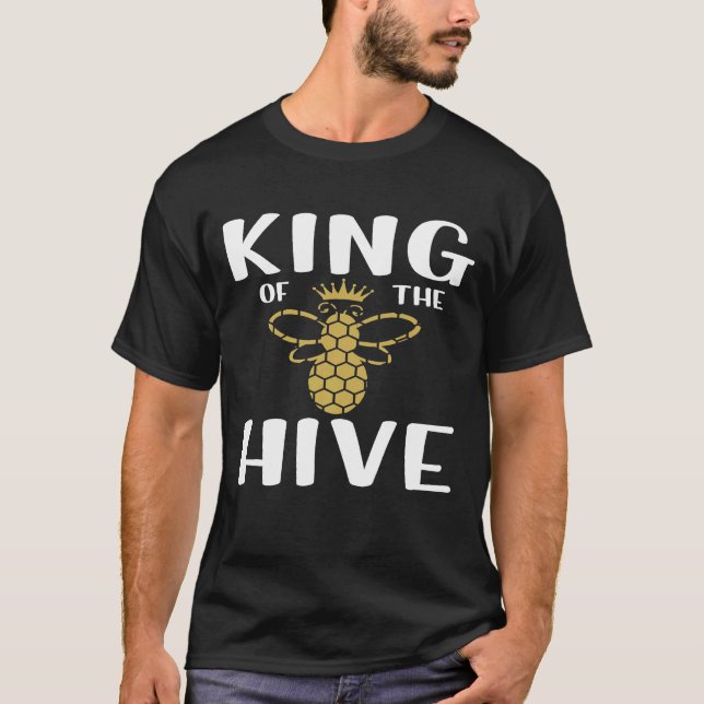 King Of The Hive  Honeycomb Beekeeper Bee T-Shirt (Front)