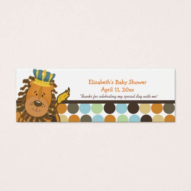 King of the Jungle Customised Favour Tag Card (Front)