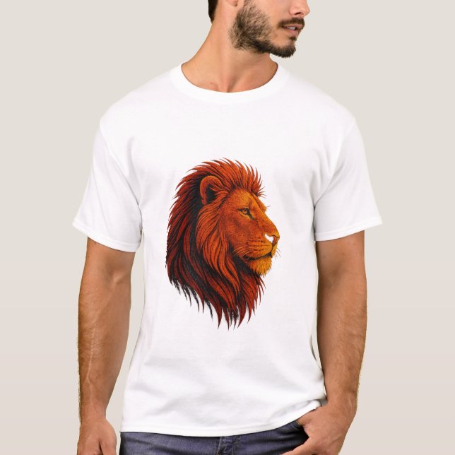 King of the Jungle – Fearless Neon Lion Roar  T-Shirt (Front)