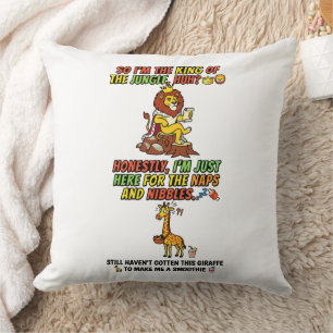 King Of The Jungle Lion Naps Funny Cushion