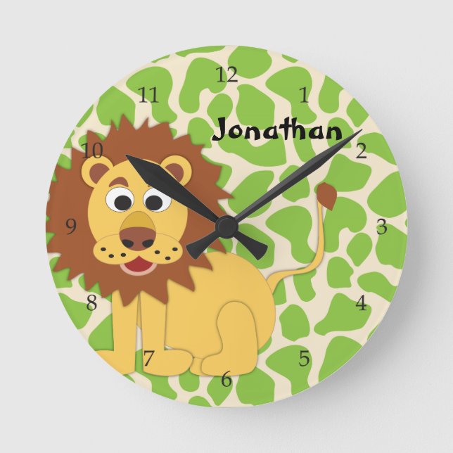 King of the Jungle/Lion Personalised Wall Clock (Front)