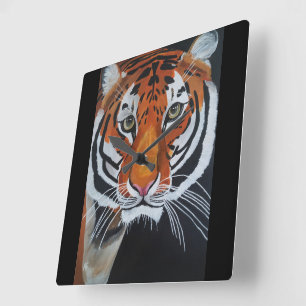 King of the Jungle Painting by Alfred Fox Square Wall Clock