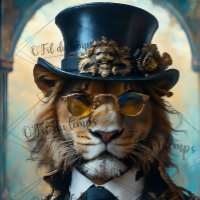 King of The jungle steampunk découpage