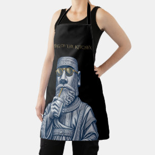 KING OF THE KITCHE Vintage Art Black Kitchen Apron