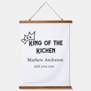 King of the kitchen add name chef bakery cooking t hanging tapestry