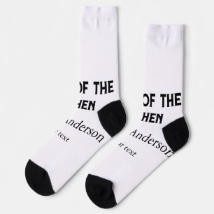 King of the kitchen add name chef bakery cooking t socks