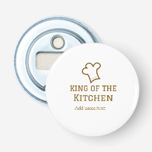 King of the kitchen brown chef cooking brown hat bottle opener